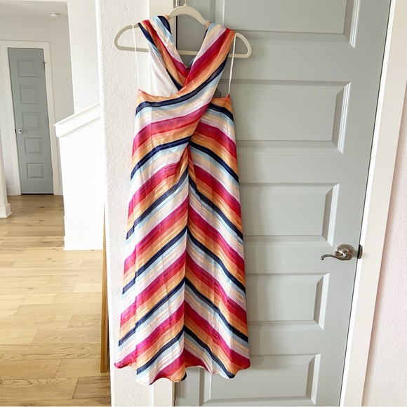 NWT Tuckernuck Sienna Sunrise D’Amore Striped Halter Dress - Picture 4 of 6